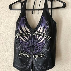 Rare Harley Davidson Leather Halter and Chaps Set